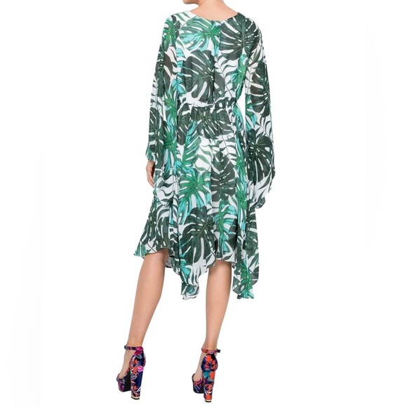 Meghan Los Angeles Sunset Dress- Palm‎ Beach Green sz LARGE NWT - Picture 3 of 9